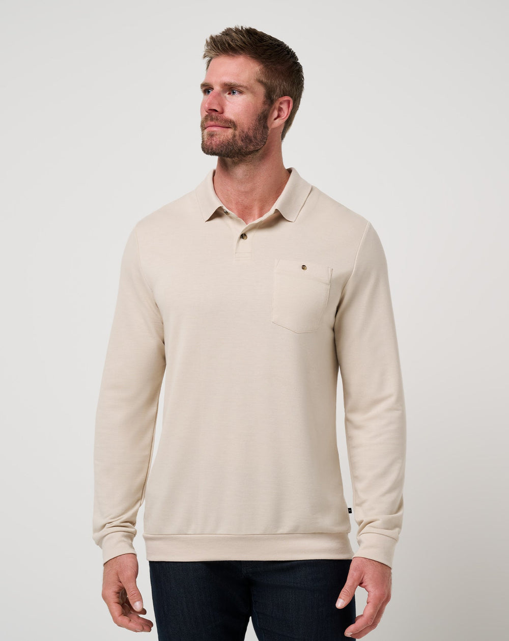 December First Long Sleeve Polo Men/Italian Sand