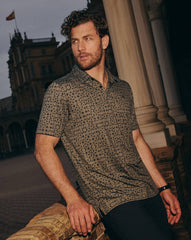 Featherweight Caves Polo Men|Golf/Dark Olive