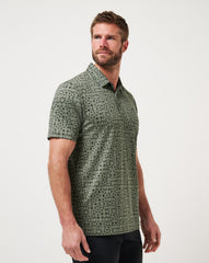 Featherweight Caves Polo Men|Golf/Dark Olive