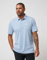 Los Angeles Dodgers Playoff Pitch Polo Men|Game Day|New/Heather Blue