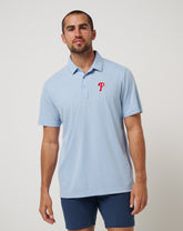 Philadelphia Phillies Playoff Pitch Polo Men|Game Day|New/Heather Blue