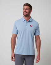 Chicago Cubs Playoff Pitch Polo Men|Game Day|New/Heather Blue