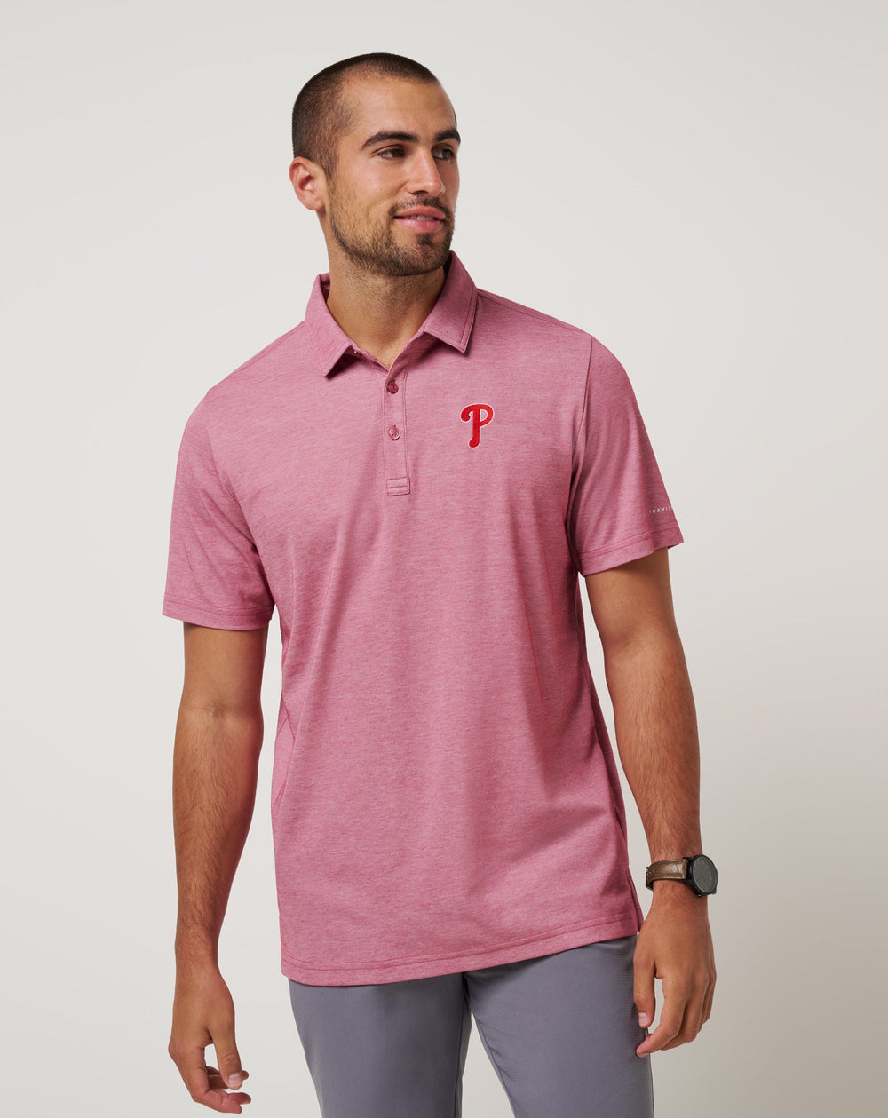 Philadelphia Phillies Playoff Pitch Polo Men|Game Day|New/Heather Red