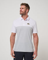 Iowa Drop Back Polo Men|Game Day|New/White/Heather Grey