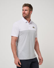 Iowa Drop Back Polo Men|Game Day|New/White/Heather Grey