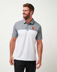 USC The Rudds 2.0 Polo Men|Game Day|New/Heather Quiet Shade/White