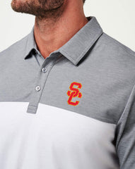 USC The Rudds 2.0 Polo Men|Game Day|New/Heather Quiet Shade/White