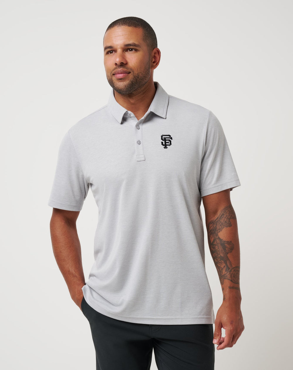 San Francisco Giants Playoff Pitch Polo Men|New/Heather Grey