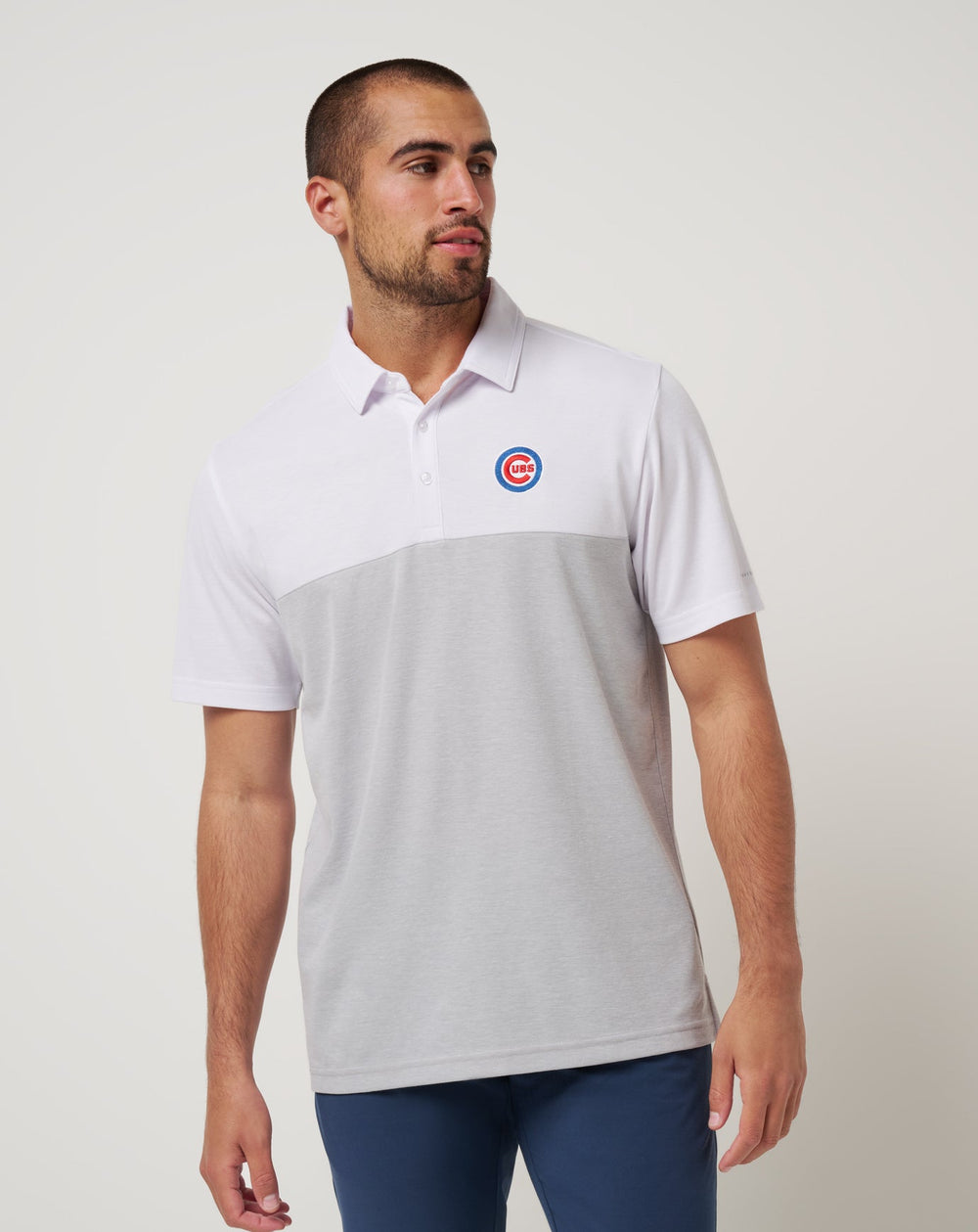 Chicago Cubs Home Run Leader Polo Men|Game Day|New/White/Heather Grey