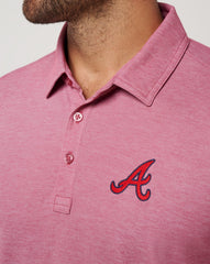 Atlanta Braves Playoff Pitch Polo Men|New/Heather Red