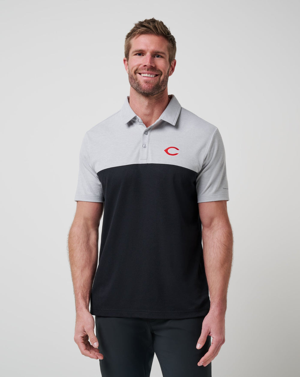 Cincinnati Reds Home Run Leader Polo Men|Game Day|New/Heather Grey/Black