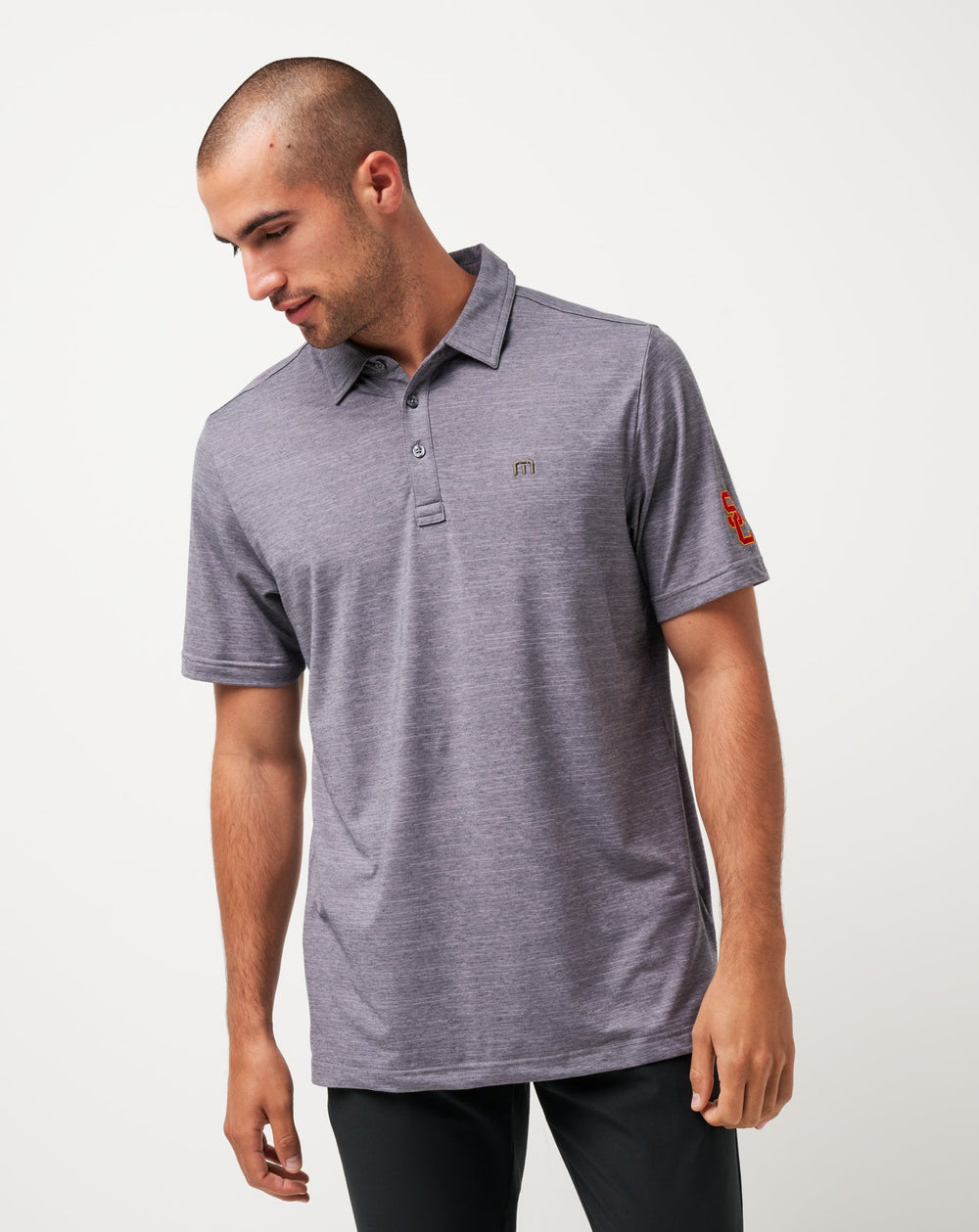 USC The Heater Polo Men|Game Day|New/Heather Microchip