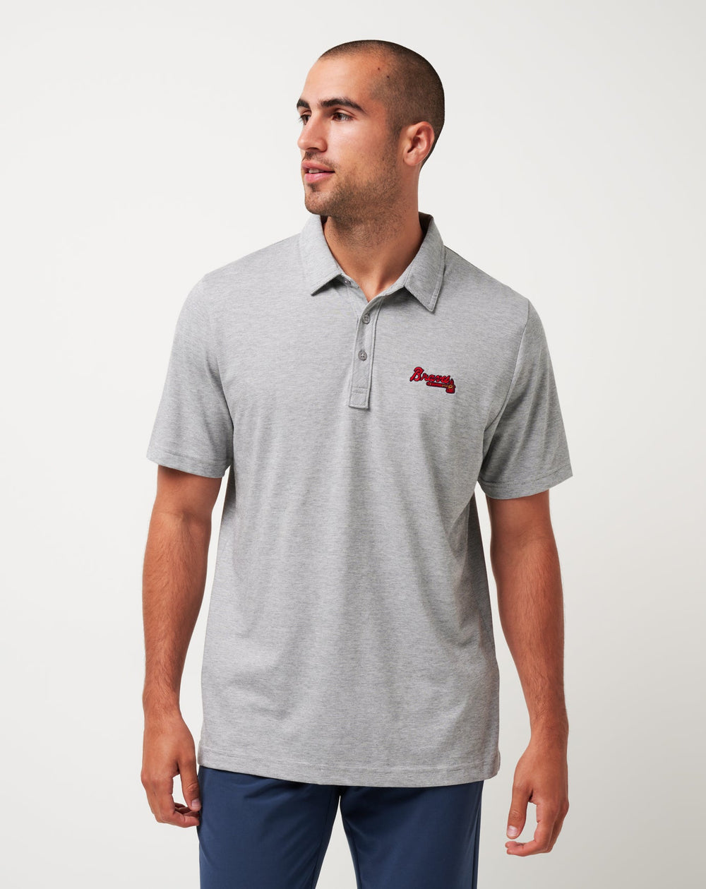 Atlanta Braves The Zinna Polo Men|New/Heather Grey