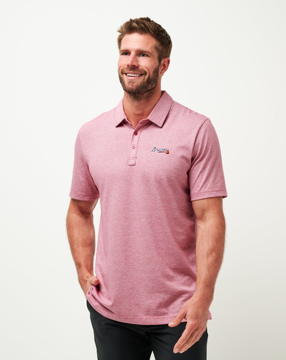 Atlanta Braves The Zinna Polo Men|New/Heather Cardinal