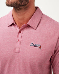 Atlanta Braves The Zinna Polo Men|New/Heather Cardinal