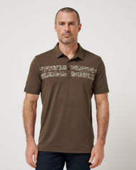 Orchard Walk Polo Men|Golf/Chocolate