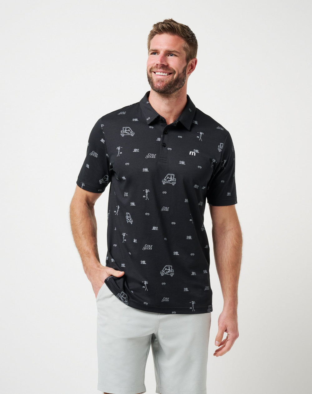 Golf Sucks Polo Men|Golf/Black