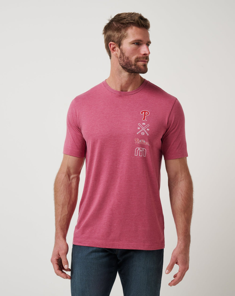 Philadelphia Phillies Sunset Slam 2.0 Tee Men|Game Day|New/Heather Red
