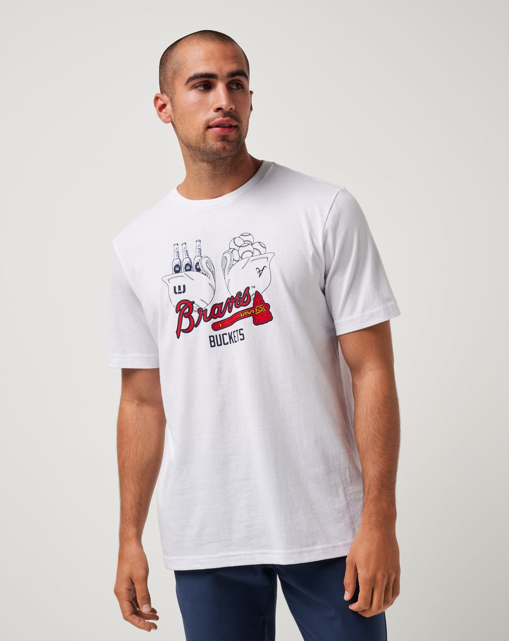 Atlanta Braves Strike One Tee Men|New/White