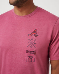 Atlanta Braves Sunset Slam 2.0 Tee Men|New/Heather Red