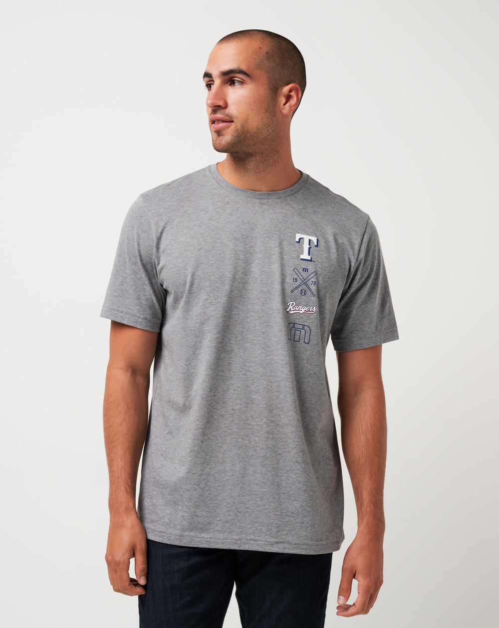 Texas Rangers Sunset Slam Tee Men|New/Heather Grey