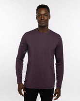 The Crew Long Sleeve Tee Men/Mauve Wine/Blue Nights