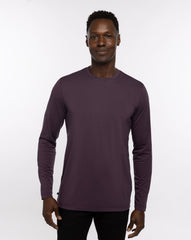 The Crew Long Sleeve Tee Men/Mauve Wine/Blue Nights