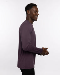 The Crew Long Sleeve Tee Men/Mauve Wine/Blue Nights