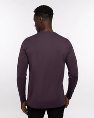 The Crew Long Sleeve Tee Men/Mauve Wine/Blue Nights