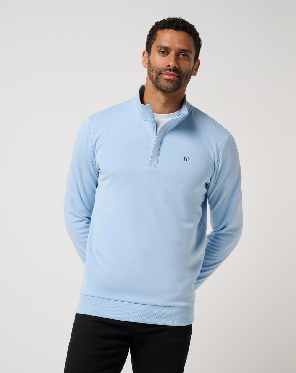 Cloud Quarter Zip 2.0 Men|Golf|New/Heather Powder Blue
