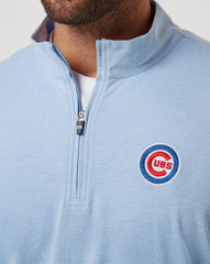 Chicago Cubs Time To Tailgate Quarter Zip Men|Game Day|New/Heather Blue