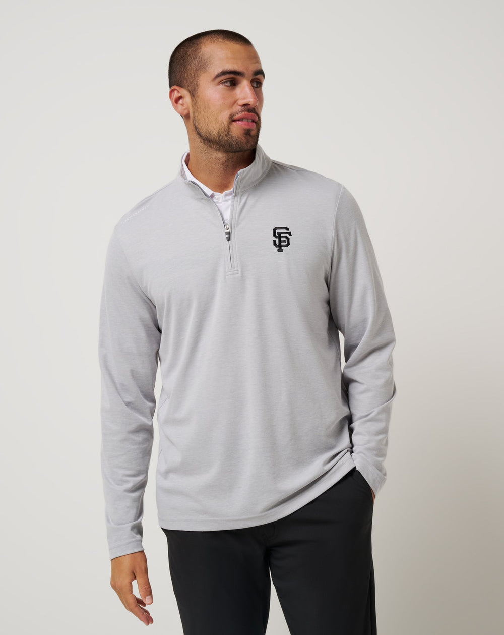 San Francisco Giants Time To Tailgate Quarter Zip Men|New/Heather Grey
