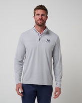 New York Yankees Time To Tailgate Quarter Zip Men|Game Day|New/Heather Grey