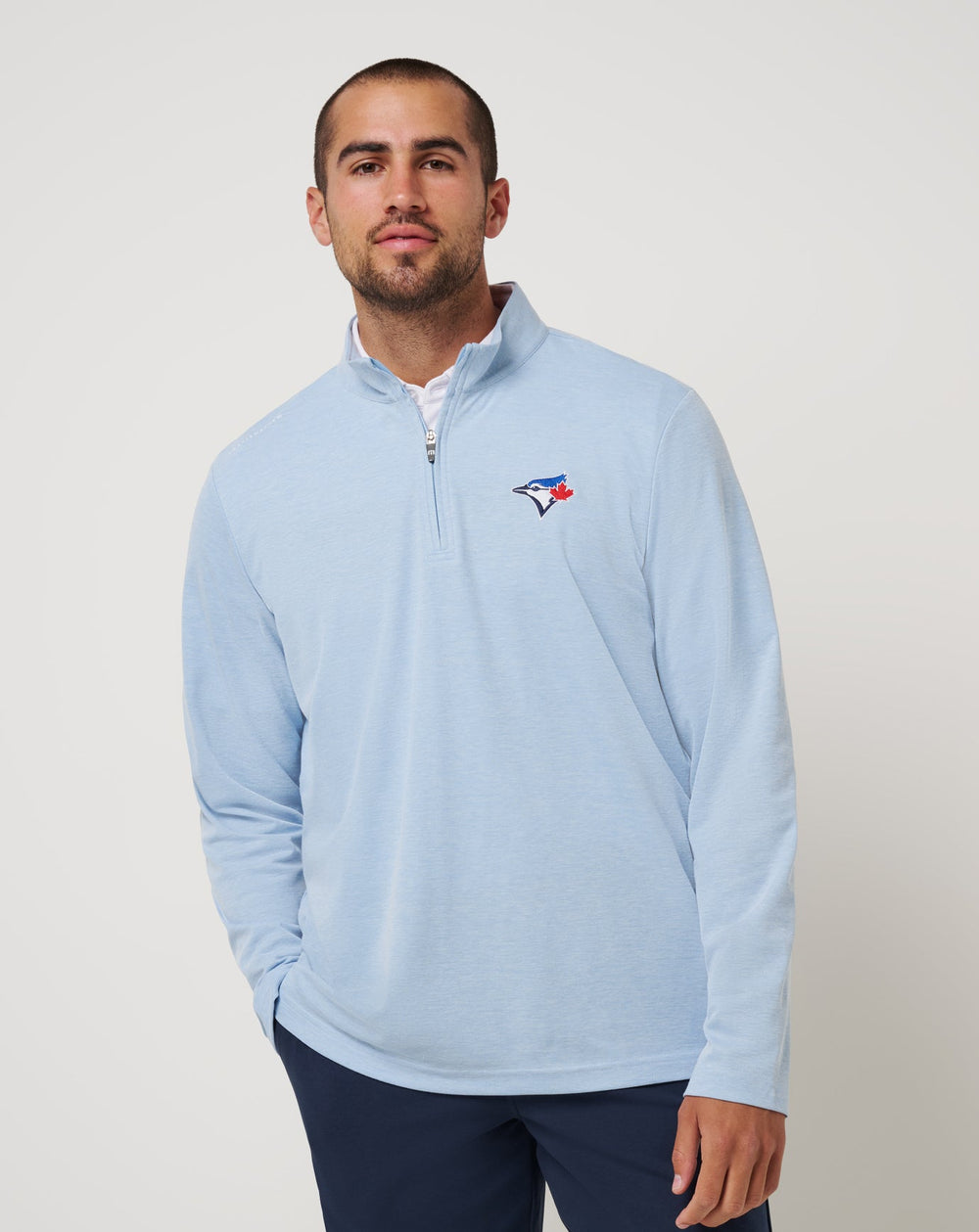 Toronto Blue Jays Time To Tailgate Quarter Zip Men|Game Day|New/Heather Blue
