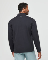 Upgraded Fleece Chest Stripe Quarter Zip Men/Black/Coronet