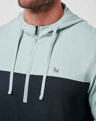 Coin Toss Quarter Zip Hoodie Men|New/Gray Mist