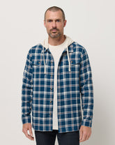 Cloud Flannel Hooded Button-Up Men/Titan