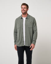 Cloud Waffle Shirt Jacket Men/Dark Olive