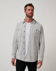 Cloud Waffle Shirt Jacket Men/Heather Light Grey