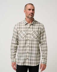 Cloud Flannel Plaid Button-Up Men/Birch