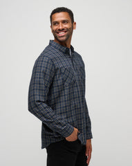 Cloud Flannel Plaid Button-Up Men/Total Eclipse/Apricot