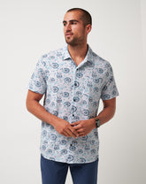 Knit Flourish Button-Up Men/White