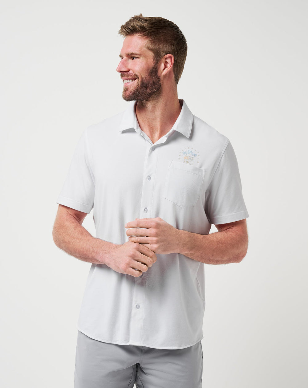 Poolside Pitcher Button-Up Men/White