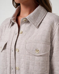 Cloud Coastal Quilted Shacket Women/Heather Savannah Tan