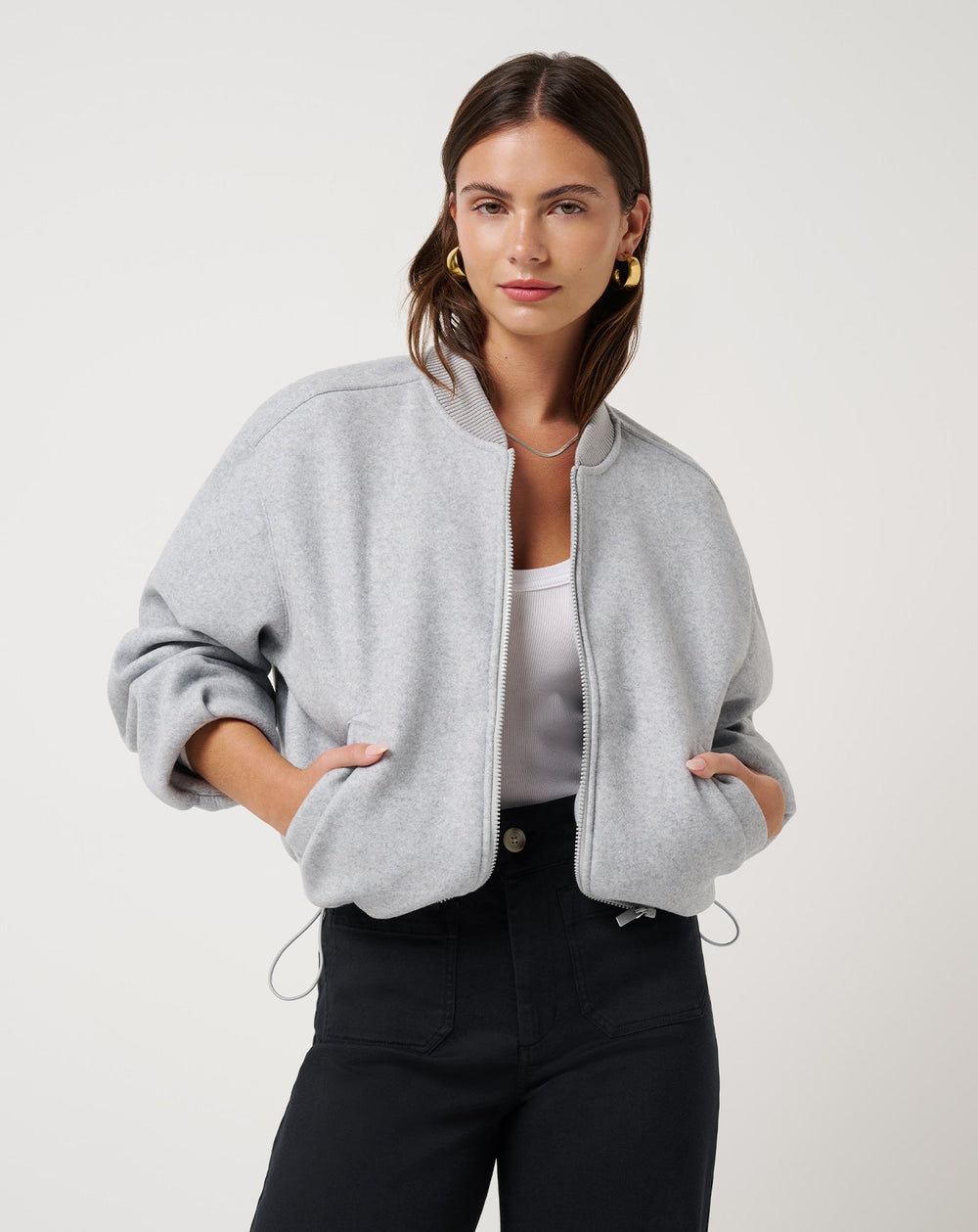 Rustic Retreat Bomber Women/Heather Light Grey