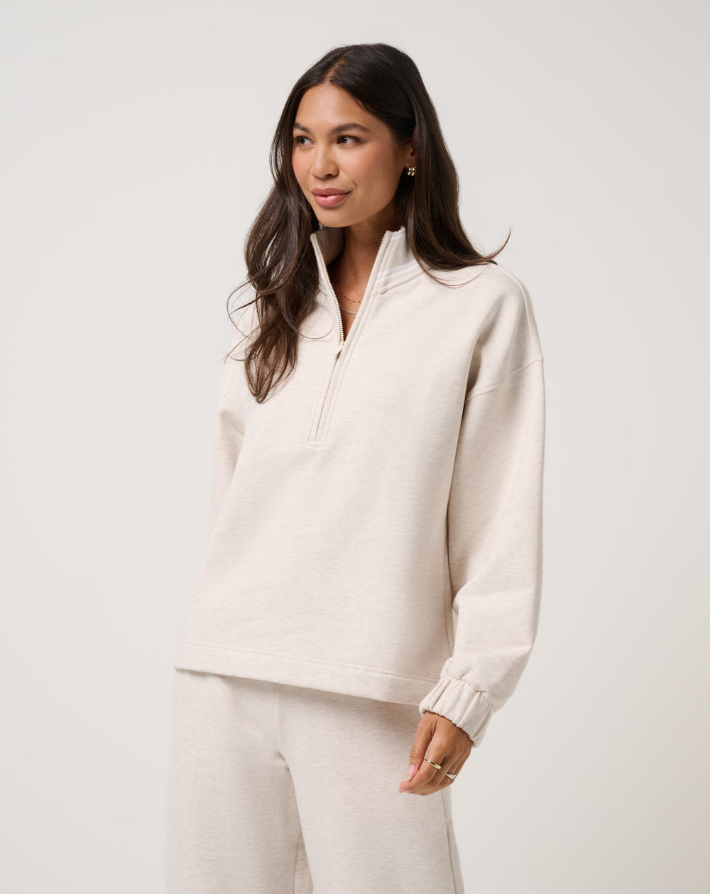 Cloud Fleece Clubside Half Zip Women/Heather Brazillian Sand