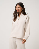 Cloud Fleece Clubside Half Zip Women/Heather Brazillian Sand