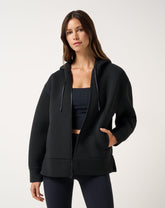 Cloudscape Zip Hood Women/Heather Black
