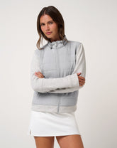 Skyloft Soft Espresso Martini Full Zip Women|Golf/Heather Light Grey