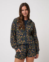 Cloud Fleece Printed Hoodie Women/Navy Blazer Floral Multi